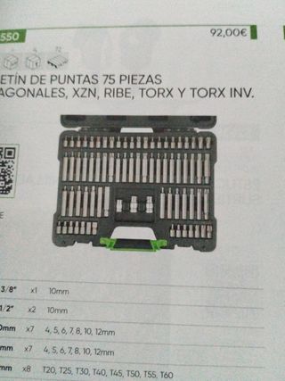 Maletín Puntas JBM 52550 Hexagonal, XZN, Ribe torx