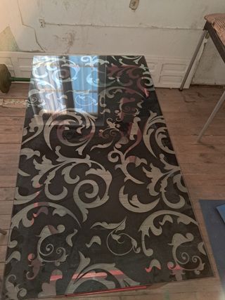 Mesa de escritorio de cristal con diseño 1.30x70