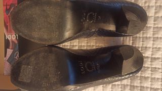 Zapatos tacón Lodi piel anaconda azul oscuro T37