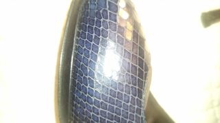Zapatos tacón Lodi piel anaconda azul oscuro T37