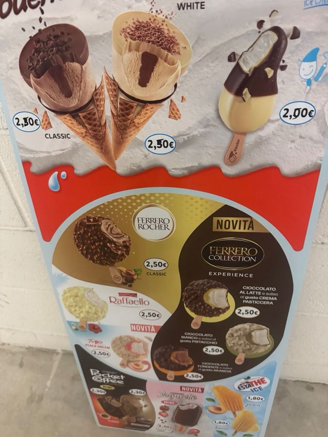 Tabella listino gelati in lamiera