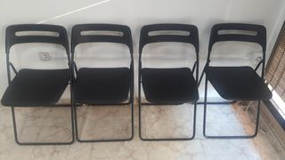 Juego de 4 Sillas Plegables Negras