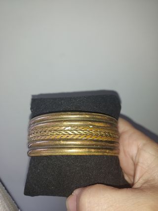 Pulsera de cobre macizo pátina vintage