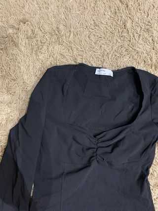 Vestido negro fiesta manga larga