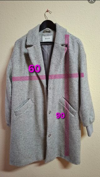 Abrigo Stradivarius Gris Mujer Lana talla L