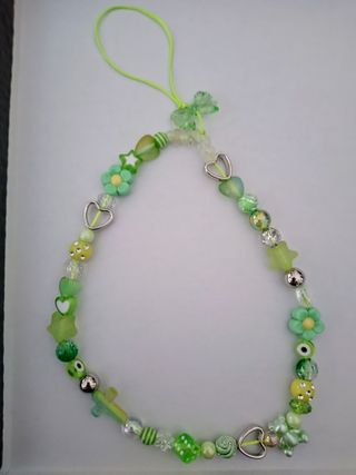 Colgante móvil abalorios naranja y plata