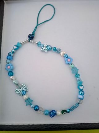 Colgante móvil abalorios naranja y plata