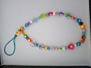 Colgante móvil abalorios naranja y plata