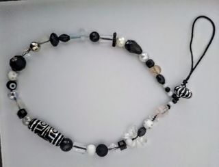 Colgante móvil abalorios naranja y plata