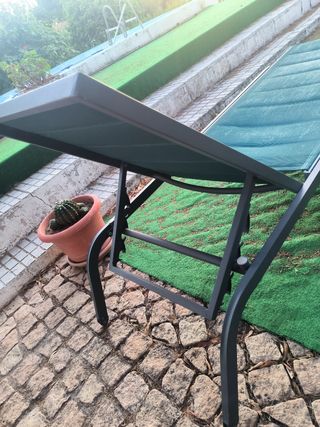 2 Tumbonas de jardín color verde azulado