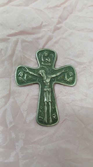 Cruz Torreciudad Alpaca Baño Plata