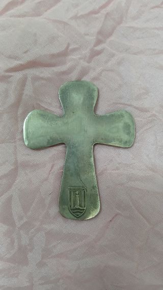 Cruz Torreciudad Alpaca Baño Plata