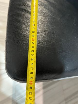 Sofá de cuero negro 2,10m x 0,80m