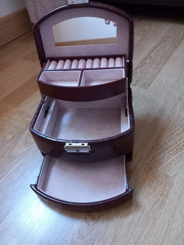 Joyero  cuero PU marrón