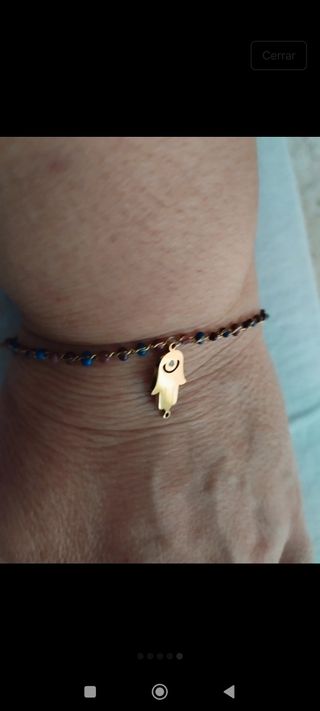 Pulsera Hamsa Mano de Fátima Dorada