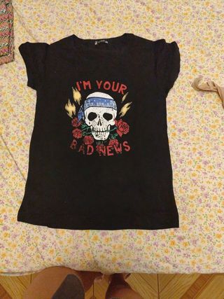 Camiseta Lolito Negra Calavera Rock