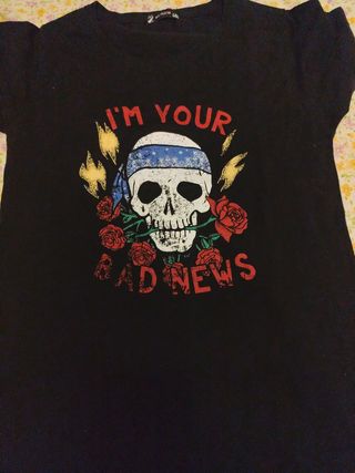 Camiseta Lolito Negra Calavera Rock