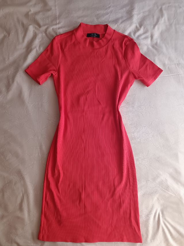 Vestido naranja licra manga corta