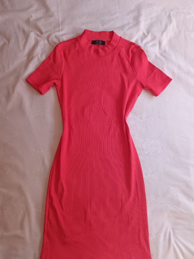 Vestido naranja licra manga corta