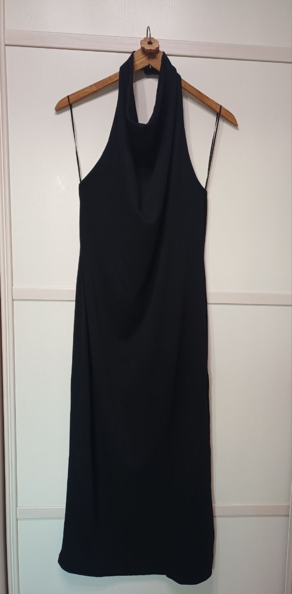 Vestido midi halter ZARA negro
