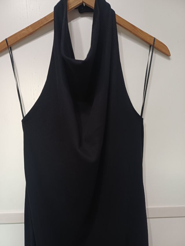Vestido midi halter ZARA negro