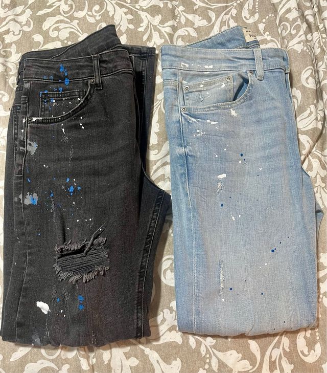 Tejanos chico con pintura Pull&Bear y Breska