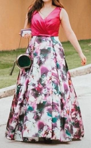 Vestido de ceremonia floral rosa