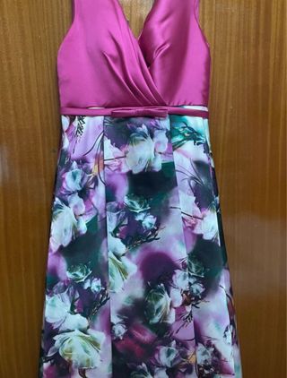 Vestido de ceremonia floral rosa