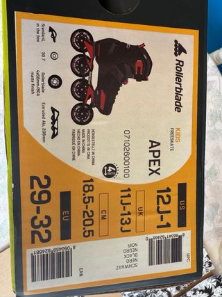 Patines RollerBlade Apex Kids Talla 29-32