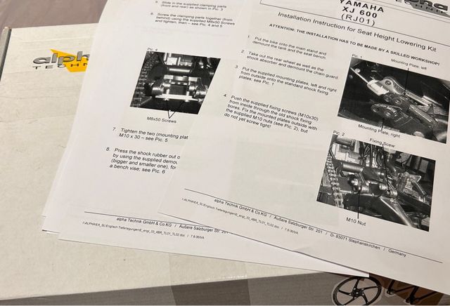 Kit de descenso Yamaha XJ 600 Alpha Technic