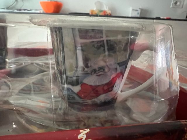 Set 6 Tazze Caffè Natalizie con Piattino