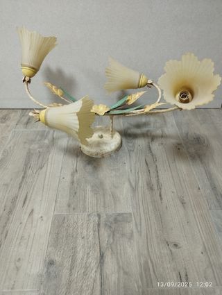 2 Lámparas colgante floral vintage