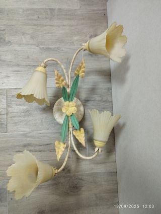 2 Lámparas colgante floral vintage