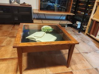 Mesa de centro madera y cristal
