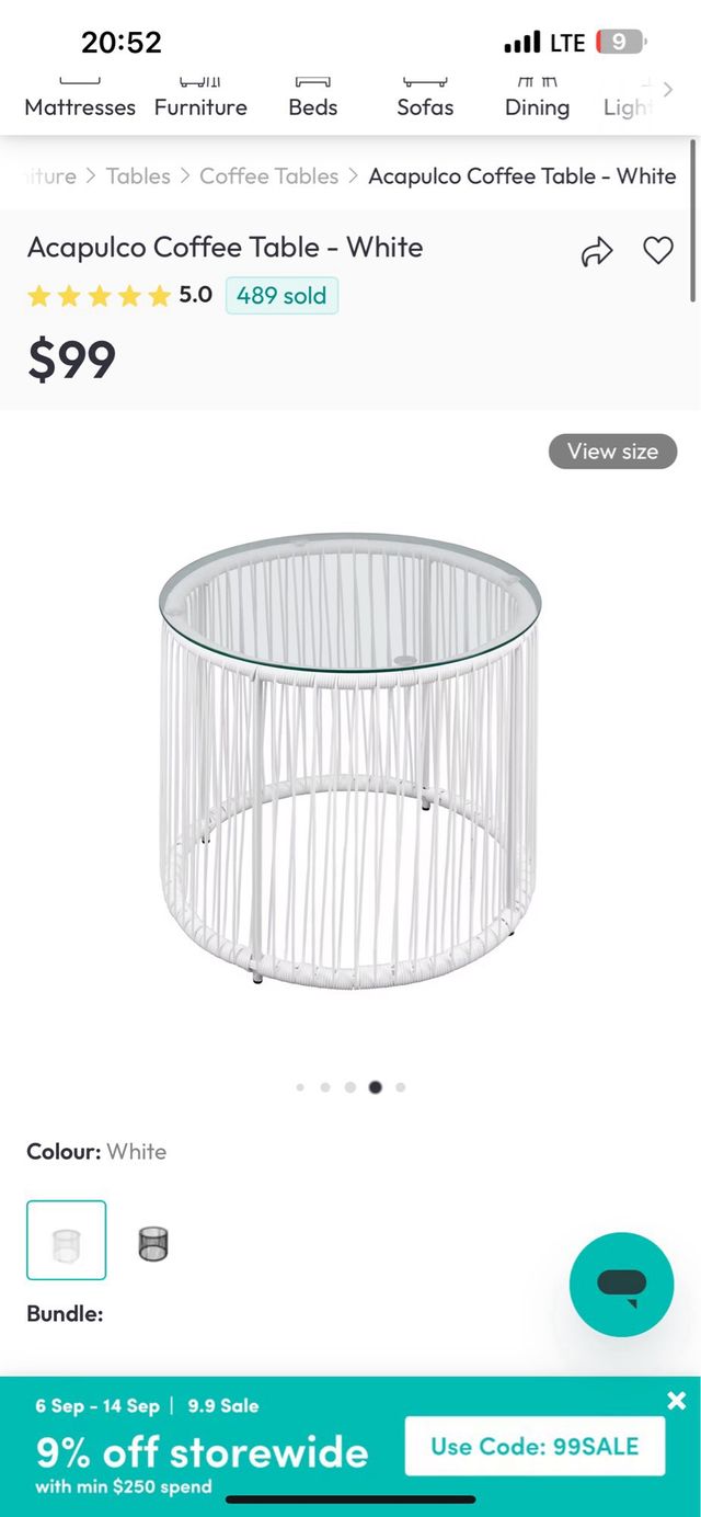 Acapulco Coffee Table - White