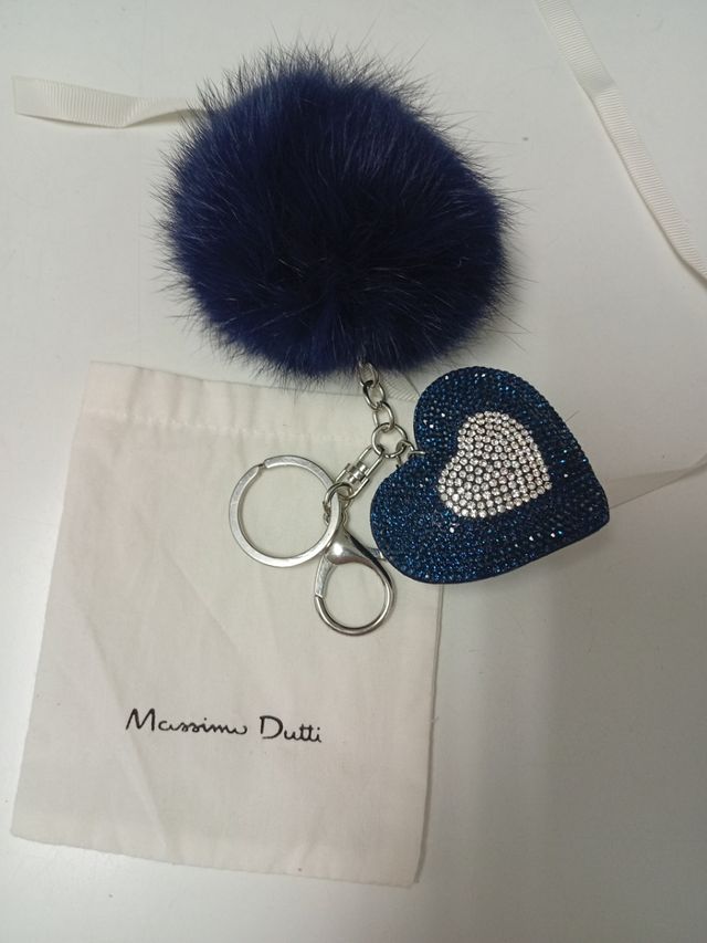 Llavero Massimo Dutti Corazón Brillante Azul