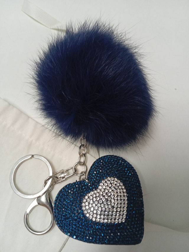 Llavero Massimo Dutti Corazón Brillante Azul