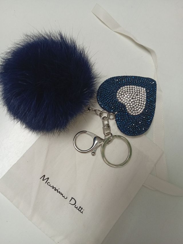 Llavero Massimo Dutti Corazón Brillante Azul