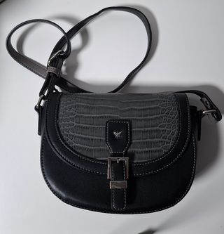 Bolso bandolera gris imitación piel nuevo