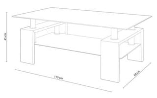 Mesa de centro cristal y metal