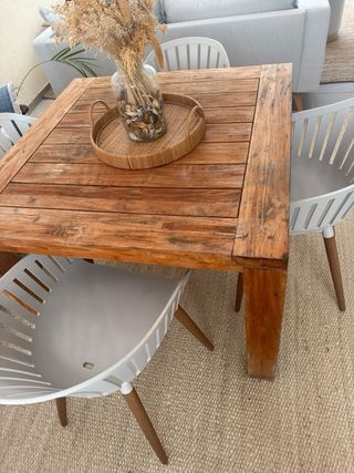 Conjunto Comedor Exterior Teca mesa y 4 sillas