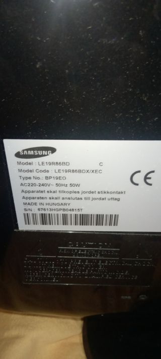 Televisión Samsung Negra