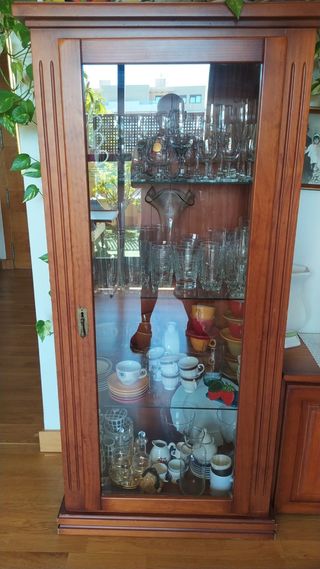 Vitrina de madera y cristal