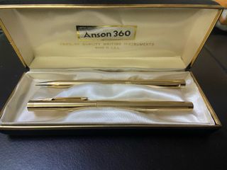 Set de Bolígrafos Anson 360 Chapados en Oro