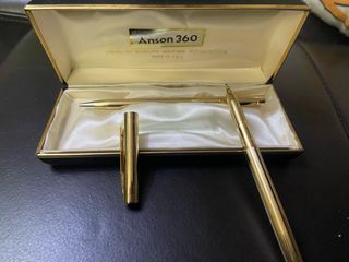 Set de Bolígrafos Anson 360 Chapados en Oro