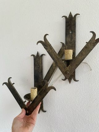 Lámpara de hierro forjado vintage