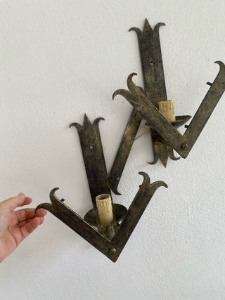 Lámpara de hierro forjado vintage