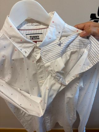 Camisa Tommy Jeans Blanca Estampada