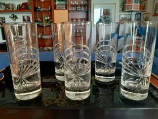 Set 6 Bicchieri Tumbler Cristallo Inciso