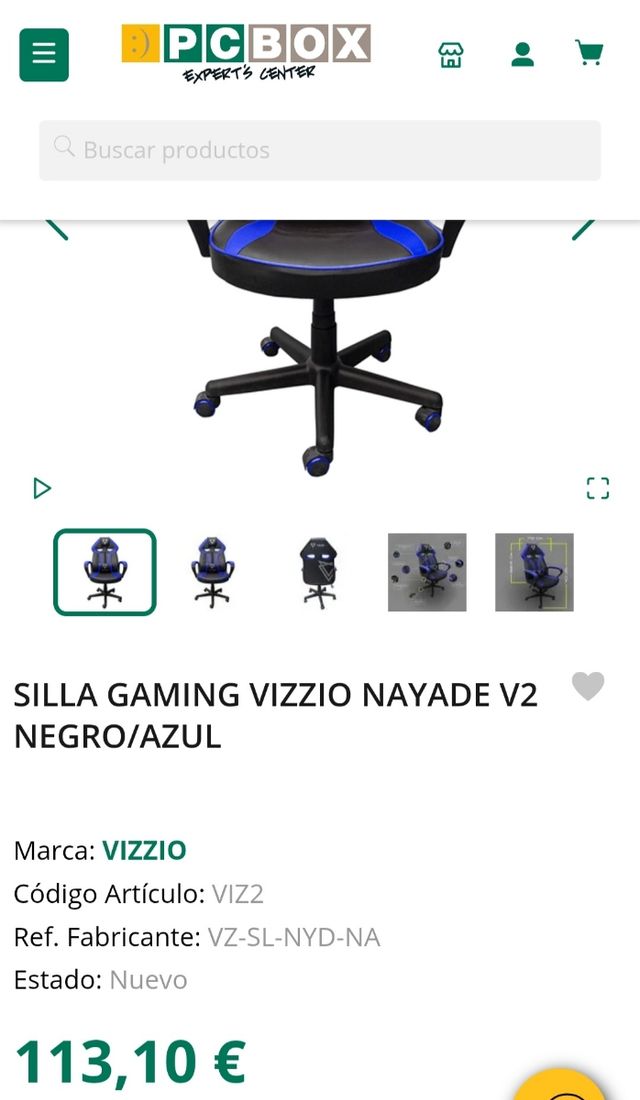 Silla Gamer Vizzio Negra y Azul